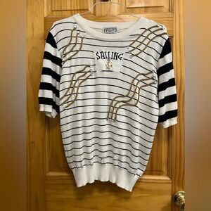 P. Galli designs sailing summer sweater size L with row accents